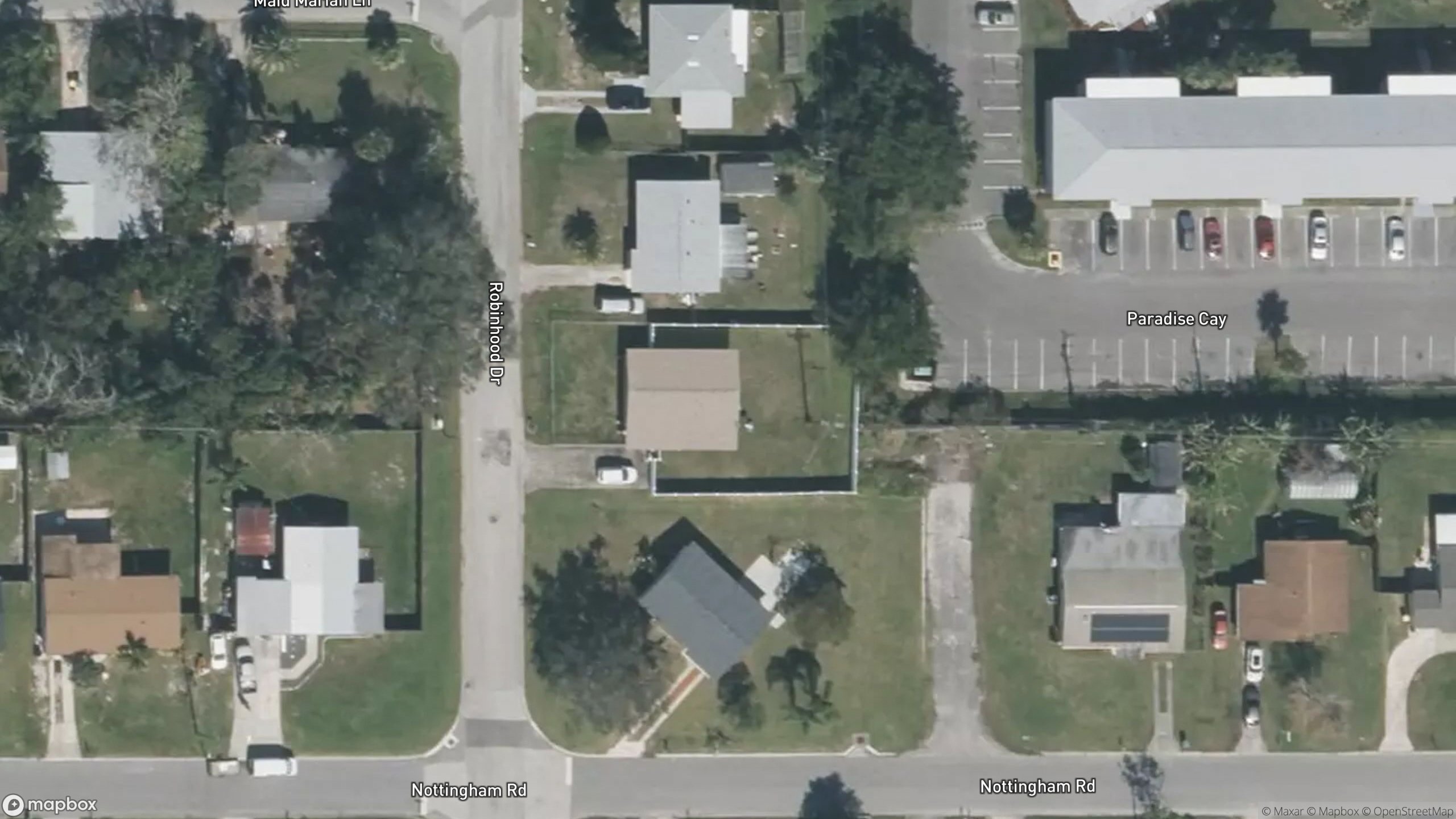 4087 Robinhood Drive — close aerial